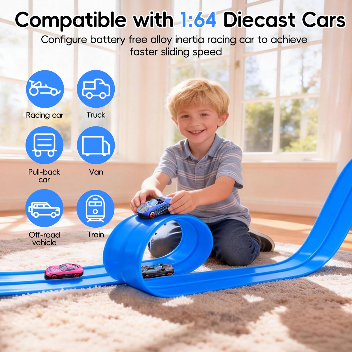 SENVIA blue suction cups secure the track to glass for stability