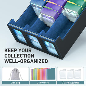 SENVINI 3 adjustable supports and dividers keep cards upright and neatly sorted.