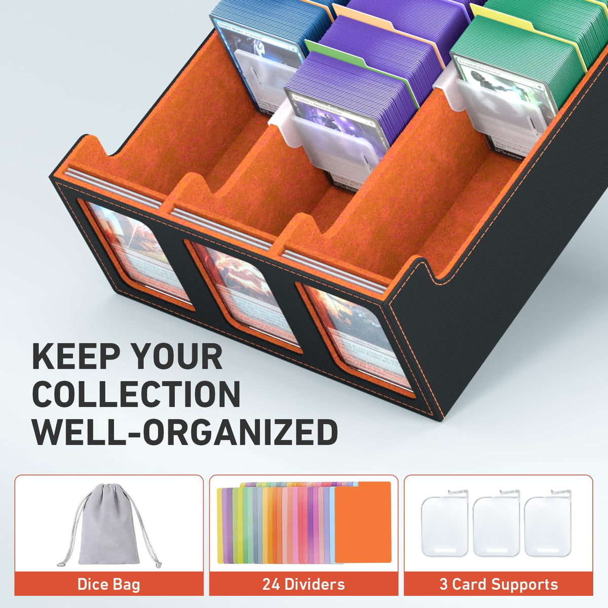 SENVINI 24 dividers tidy sections for quick card access