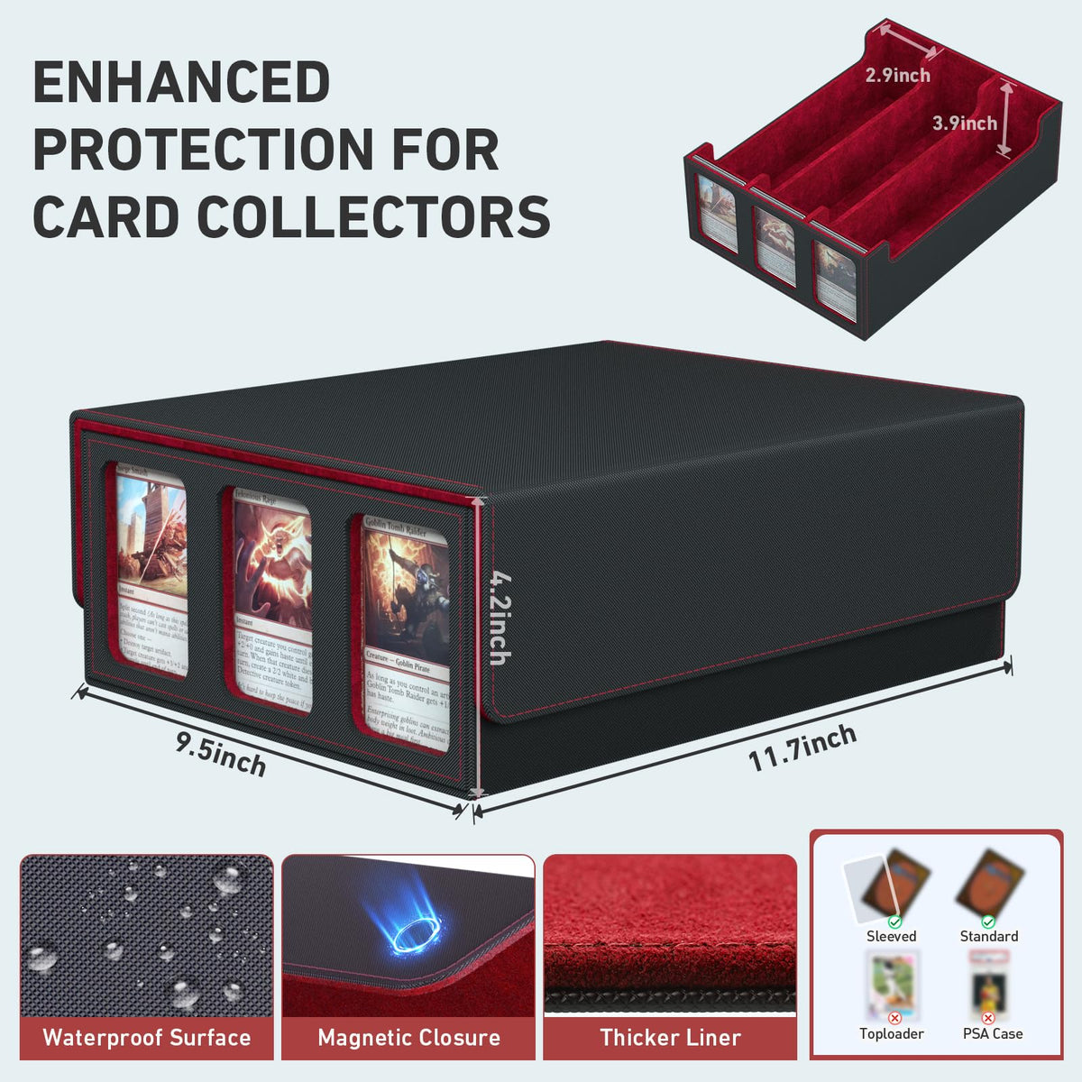 SENVINI card dividers and supports keep cards upright and organized.