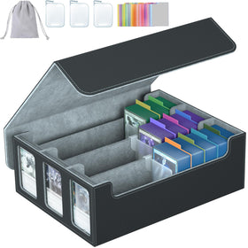 SENVINI 3-Row storage box with top-loader slots for display-ready cards