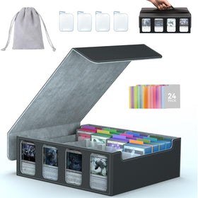 SENVINI 4-row storage box front view showing accessible capacity for up to 3200 cards.