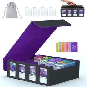 SENVINI 4-Row Trading Card Storage Box strap for easy portable transport