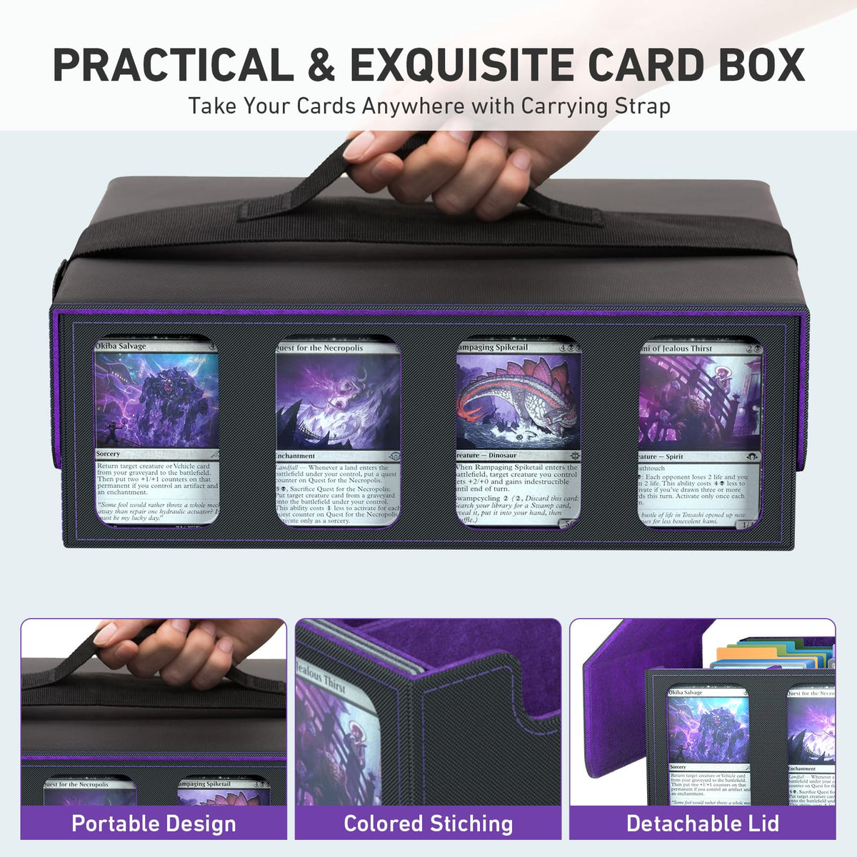 SENVINI 4-Row Trading Card Storage Box top-loader slots for displaying favorites