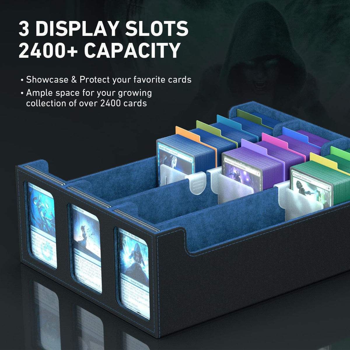 SENVINI bulk card storage demonstrates capacity for 2400+ cards and easy access.