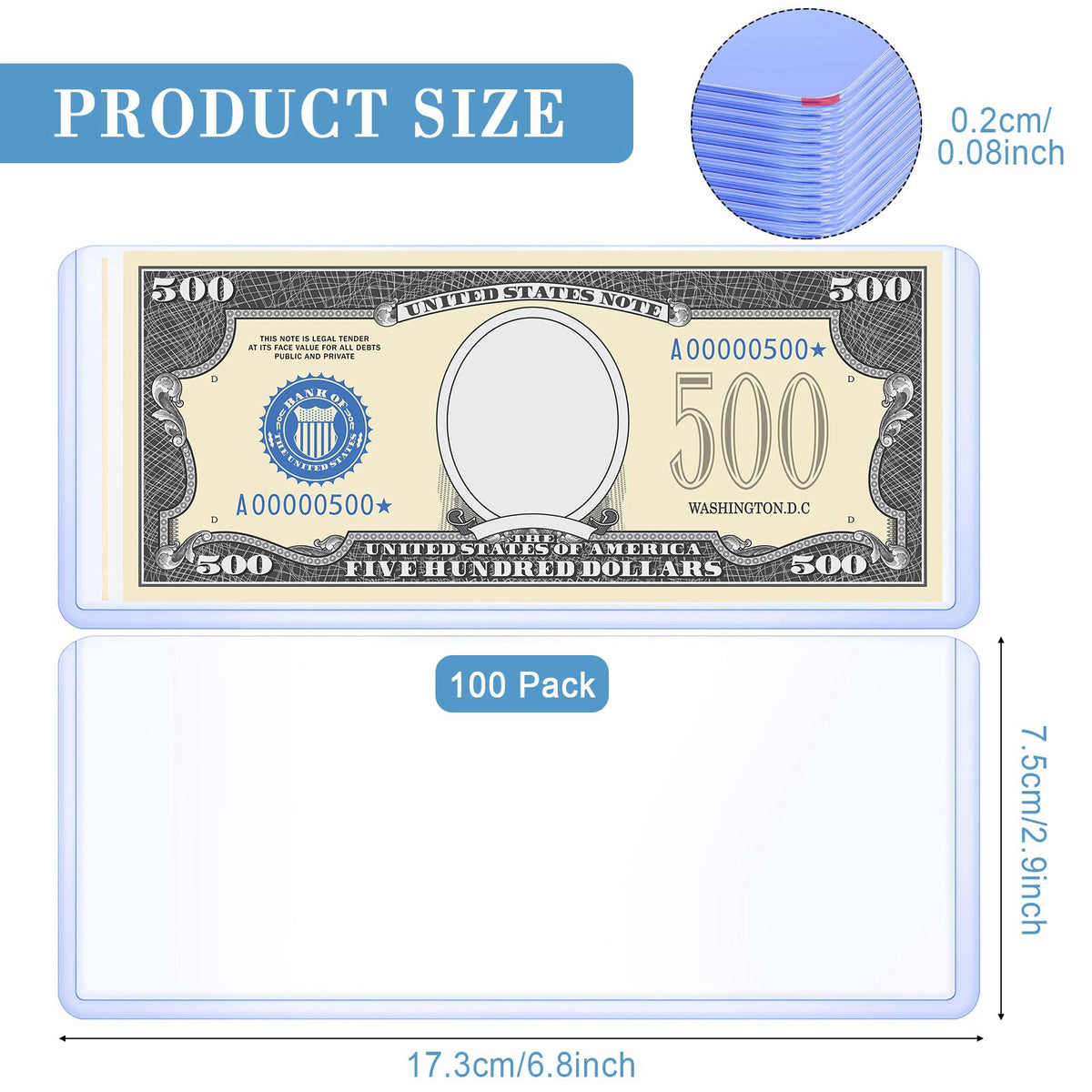 Sepamoon hard plastic currency sleeve demonstrates durable clear protection for bills.