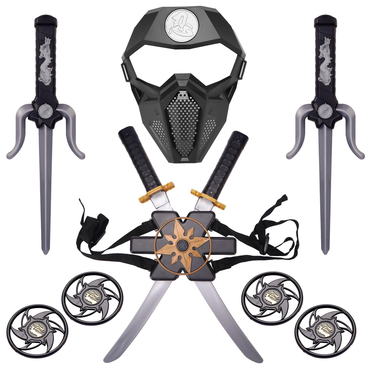 Sepco ninja toy weapon set in backpack case, ready for adventure.
