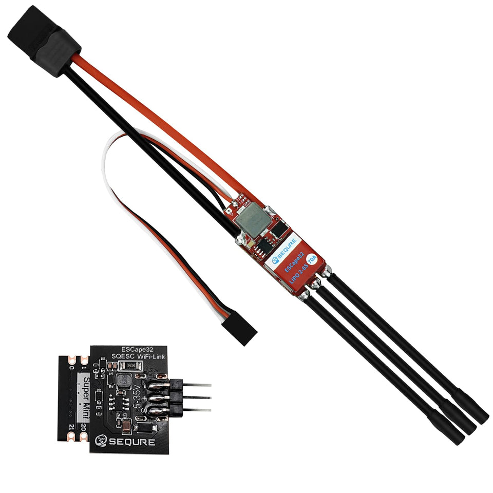 SEQURE 2670 ESC with heat sink cools high-current runs for RC crawlers.