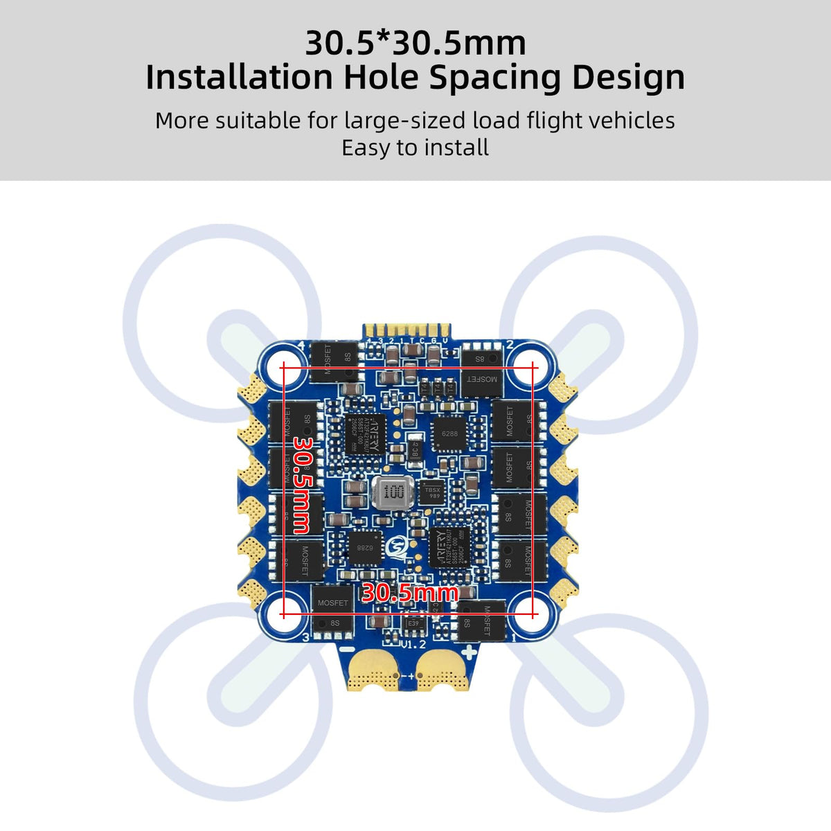 SEQURE 65A 4in1 ESC with heat-dissipation pad for cooler operation