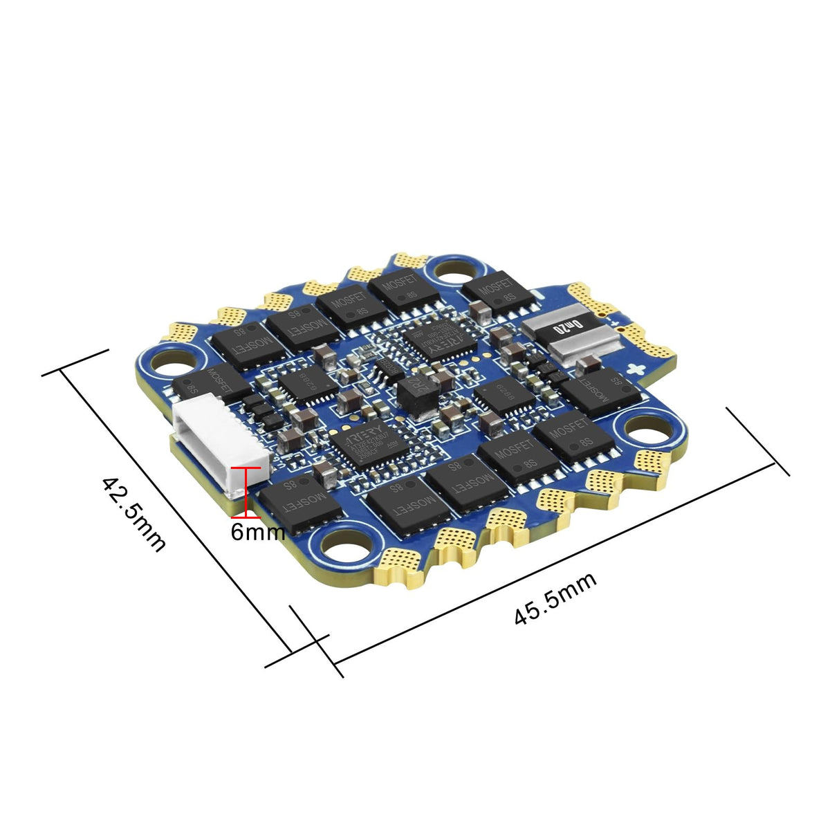 SEQURE 65A 4in1 ESC package includes cables and capacitor for quick setup