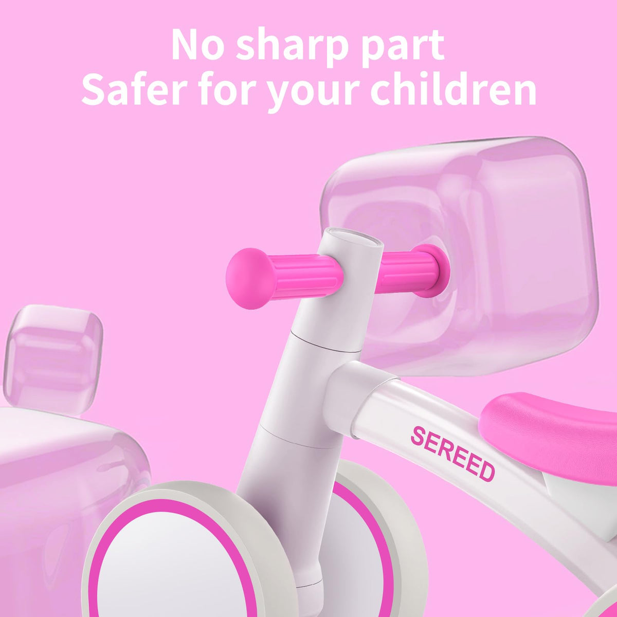 SEREED baby balance bike rose portability demonstrates easy carry and family fun