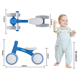 SEREED baby balance bike blue handlebar closeup highlights non-slip grips for secure steering