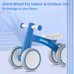 SEREED baby balance bike blue indoor-use highlights versatile home play