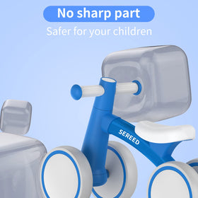 SEREED balance bike blue outdoor-play demonstrates easy maneuverability on flat surfaces