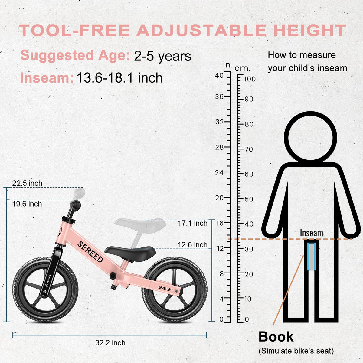 SEREED handlebars show tool-free height adjustment for quick setup