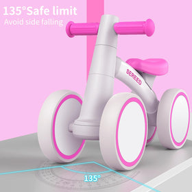 SEREED balance bike rose indoor-outdoor use captured on smooth floor