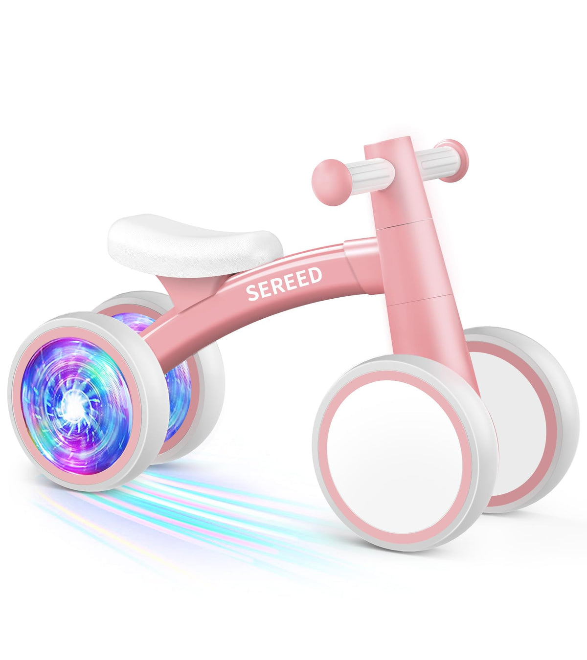 SEREED color lighting wheel on pink balance bike sparks joyful play