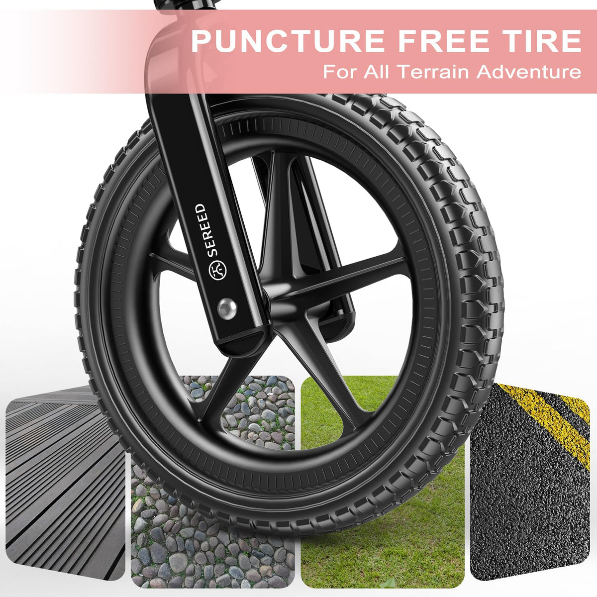 SEREED EVA foam airless tires provide quiet traction