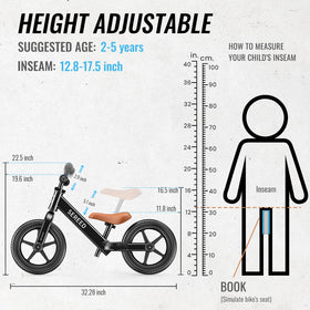 SEREED balance bike handlebars adjustable without tools for comfort