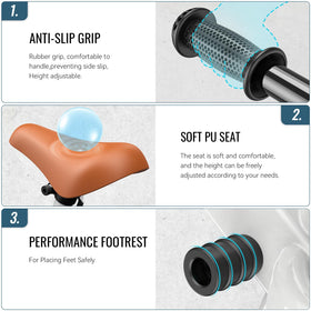 SEREED EVA foam tires provide a quiet, anti-slip, flat-free ride.