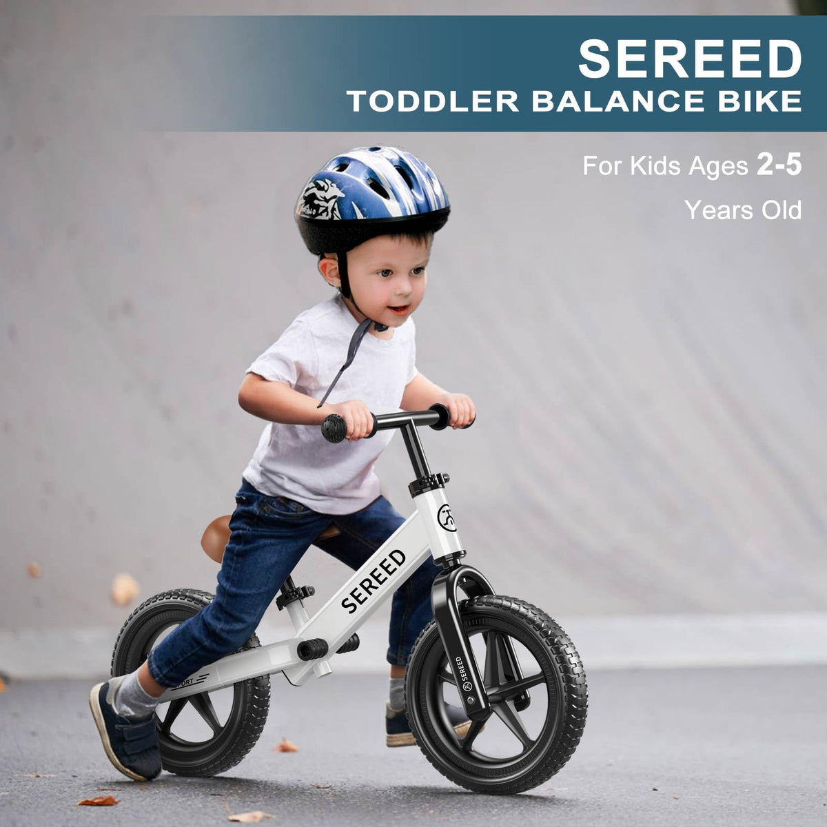 SEREED balance bike footrest and safety pad for secure riding.