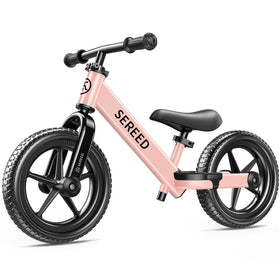 SEREED toddler balance bike front view showing sturdy frame for safe first rides