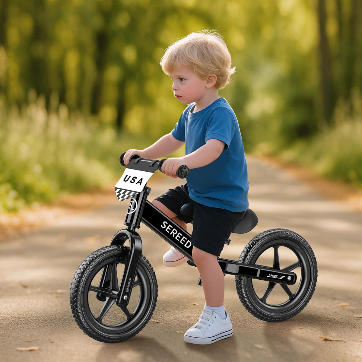 SEREED rubber grips and soft saddle enhancing ride comfort