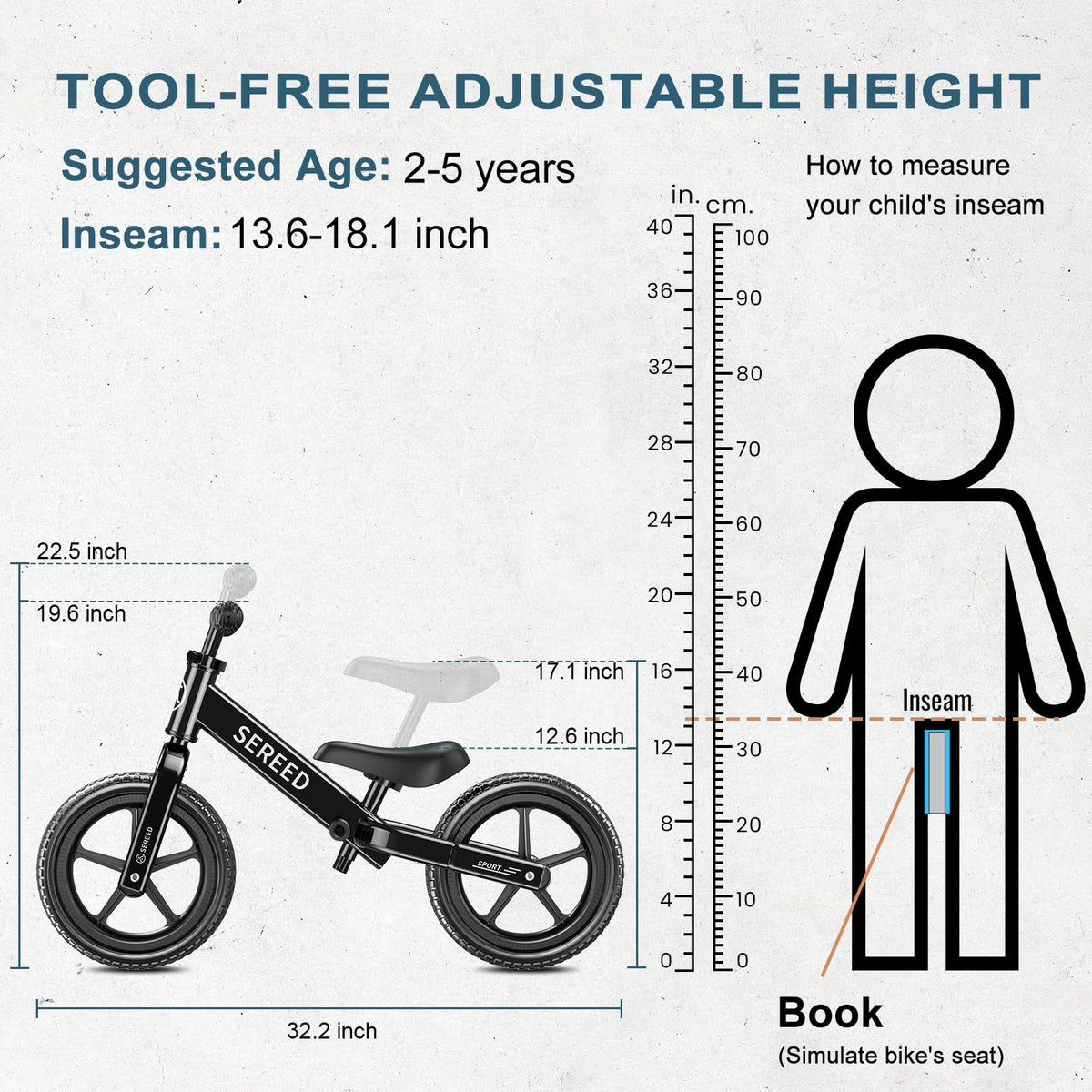 SEREED handlebars adjustable height for a comfortable grip