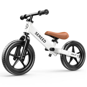 SEREED toddler balance bike front view with no pedals for balance practice.