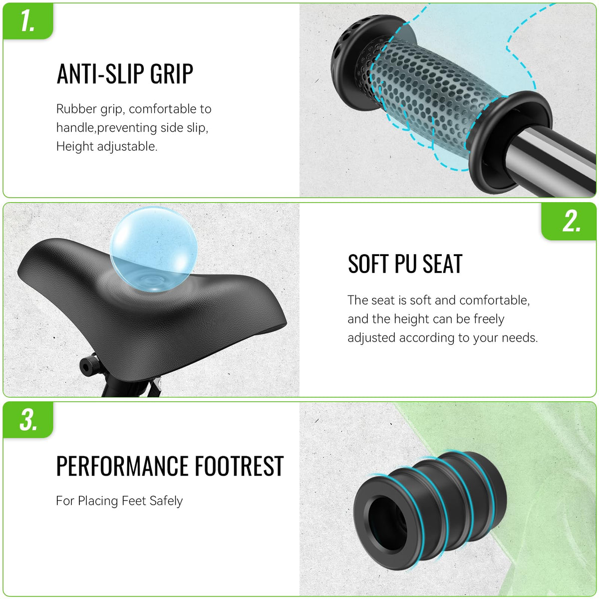 SEREED quick-adjust system enables tool-free height changes in moments