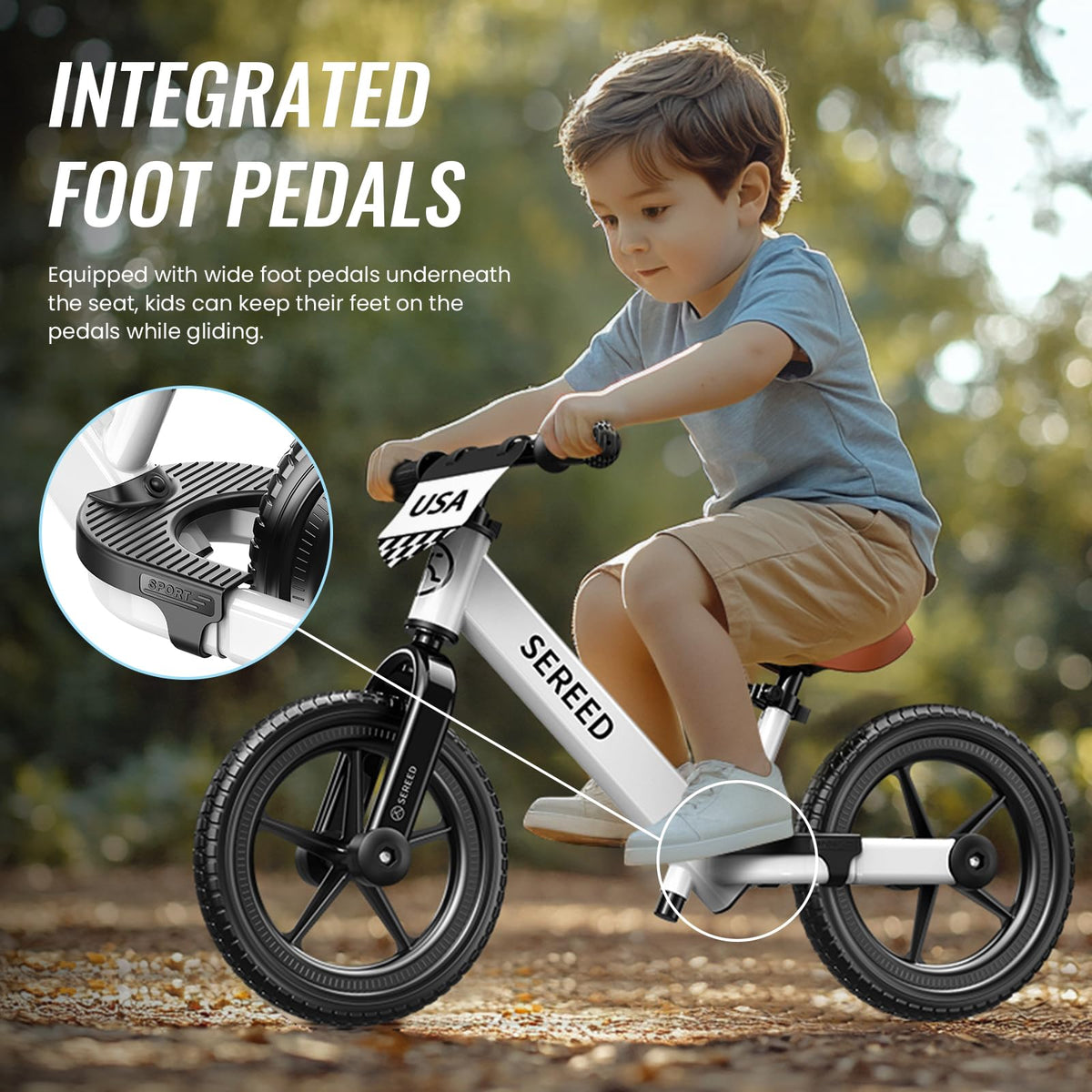 SEREED balance bike seat height adjustment for growing kids