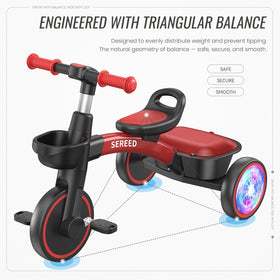 SEREED Tricycle adjustable seat and handlebar to grow with child