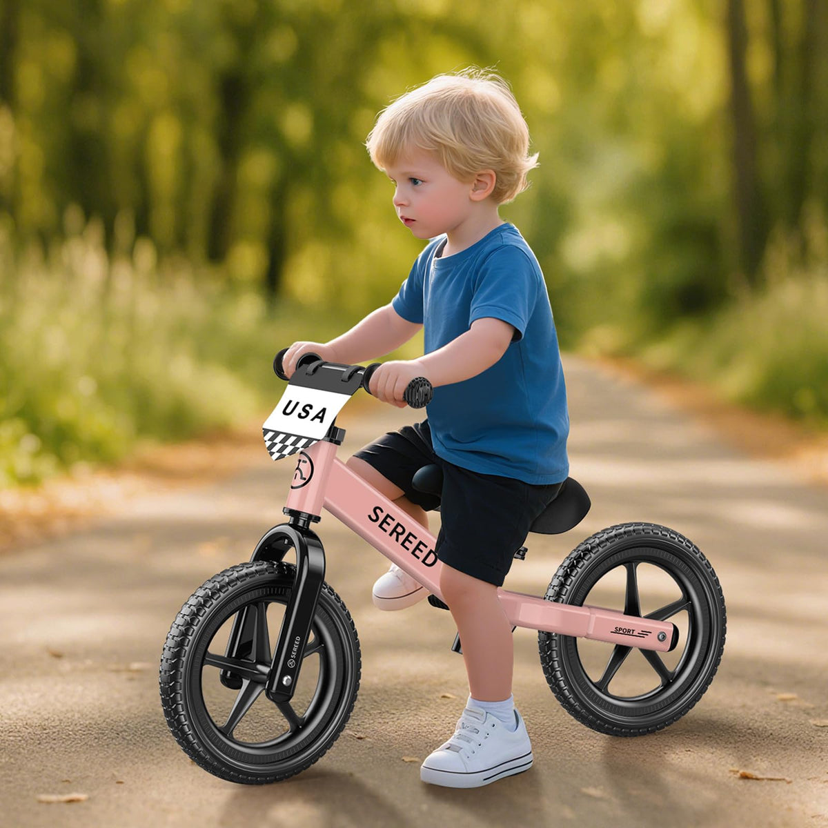SEREED wide carbon steel frame supports up to 110 lbs