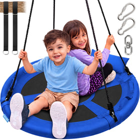 SereneLife 40-inch saucer swing seat for backyard fun and easy setup.