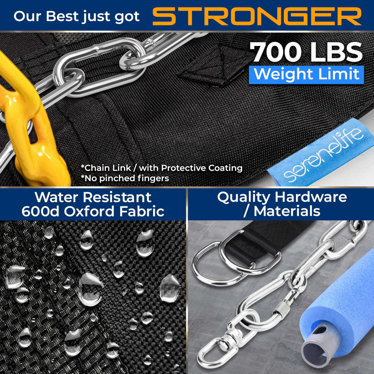 SereneLife hang kit with carry bag enables quick, hassle-free setup.
