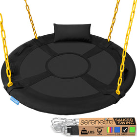 SereneLife saucer swing 40-inch seat for backyard fun and safe outdoor play.