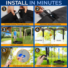 SereneLife weatherproof outdoor swing designed for year-round use