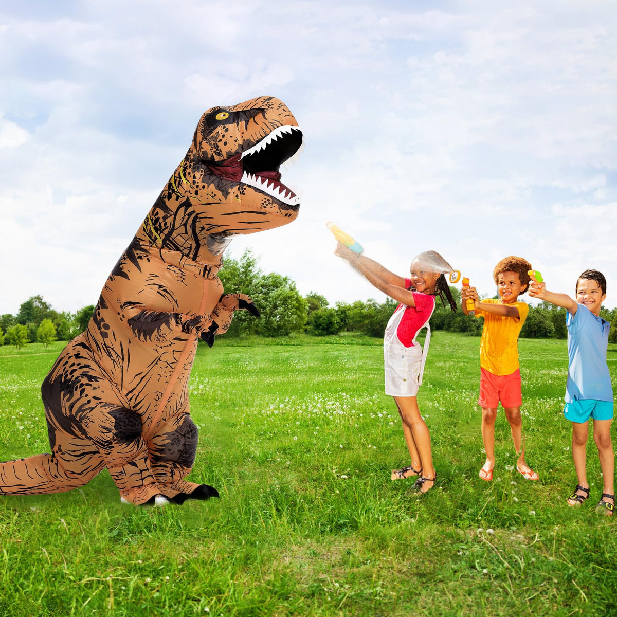Servllcell dinosaur costume accessories include fan and battery pack for quick setup.