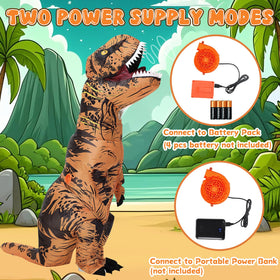 Servllcell inflatable dinosaur costume teen adjustable sight window for easier drinking.
