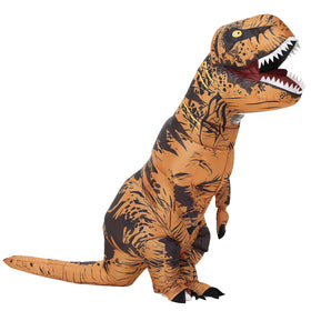 Servllcell inflatable dinosaur costume teen front view for standout Halloween appeal.