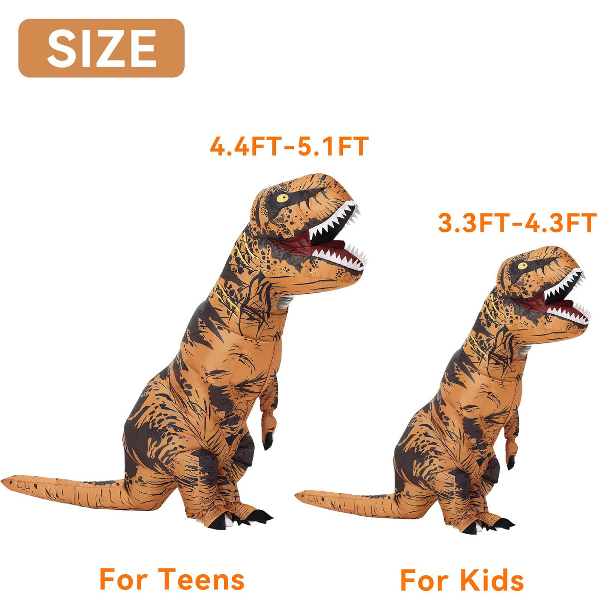 Servllcell inflatable dinosaur costume teen side view highlights dynamic movement and fun.