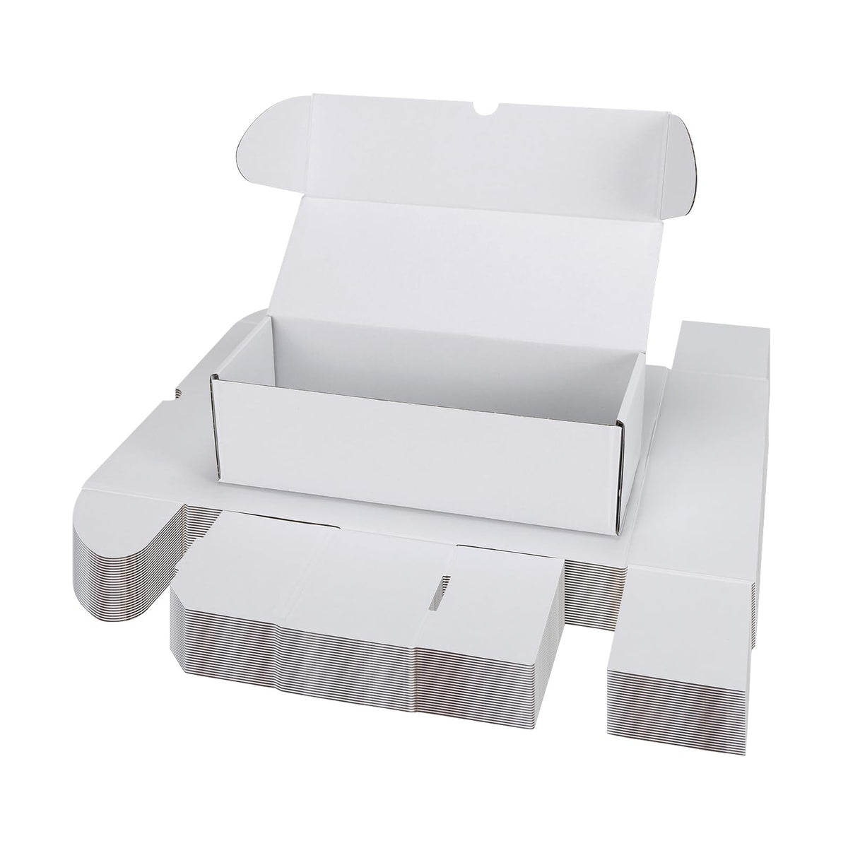 Serwrsw bulk 300-capacity toploaders box keeps 3x4 inch cards neatly organized.
