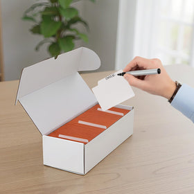 Serwrsw card storage box interior holding cards to demonstrate capacity