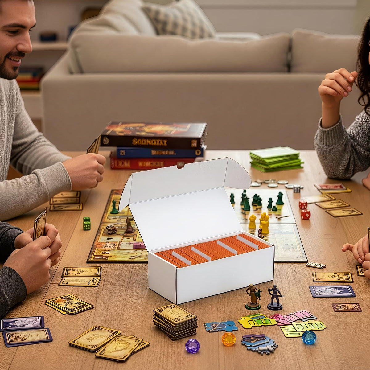 Serwrsw compact, stackable box helps reduce desk clutter.