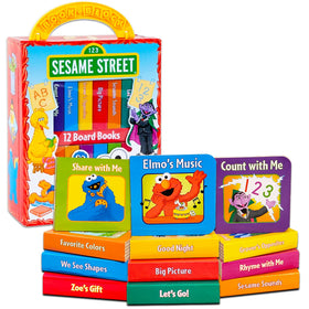 Sesame Street chunky books showing just-my-size pages easy for little hands to grip.