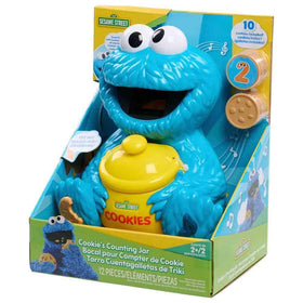 Sesame Street jar lid featuring Cookie Monster for playful storage after playtime.