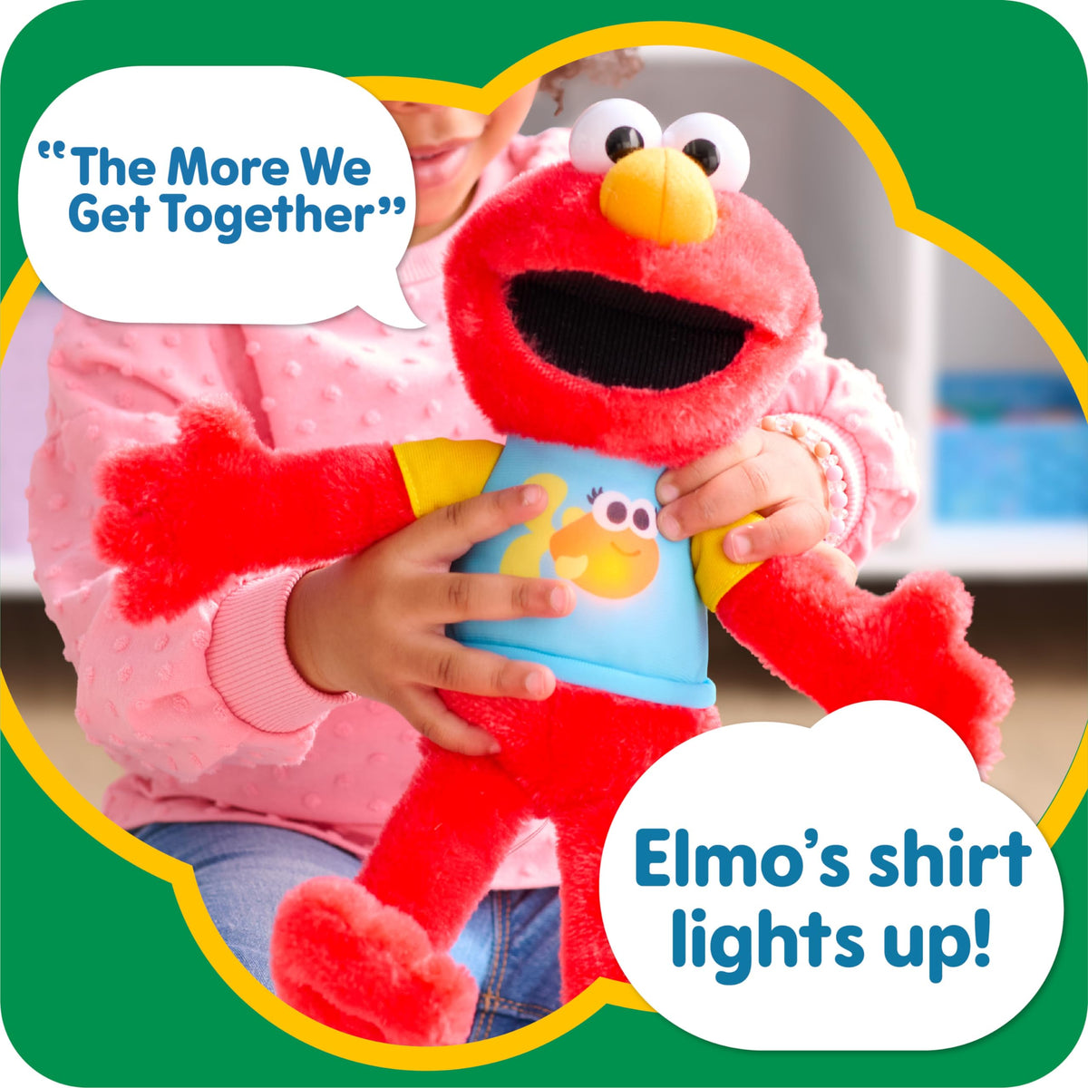 Front-facing Elmo plush perfect for cuddle moments and display.