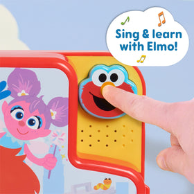 Durable busy board design encourages fine motor play with letters.