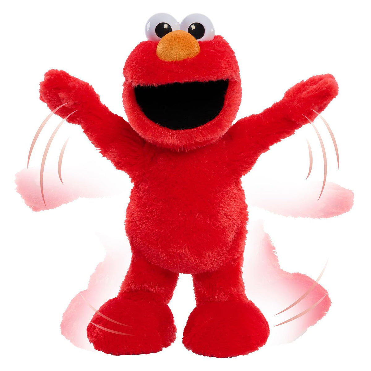 Sesame Street Elmo Slide plush front view with interactive moves for active play.