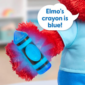 Sesame Street Elmo soft plush with recycled fill for cozy play.